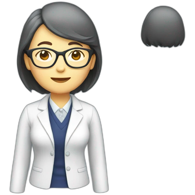 Chinese senior lady teacher wear glasses standing emoji