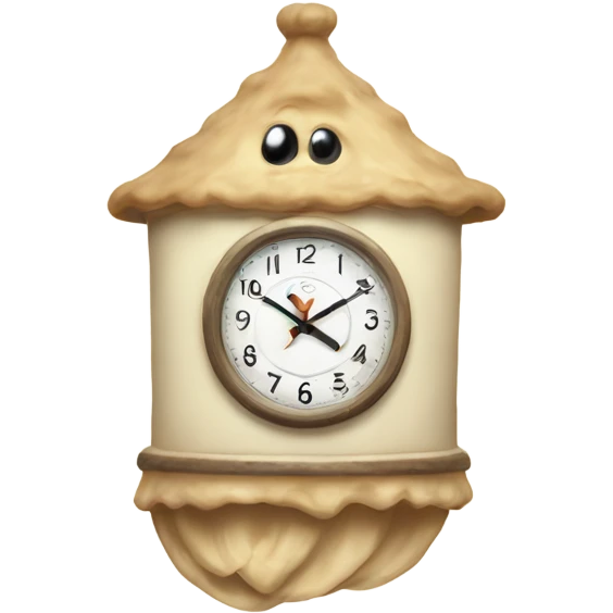 Cozy cream retro wall clock emoji