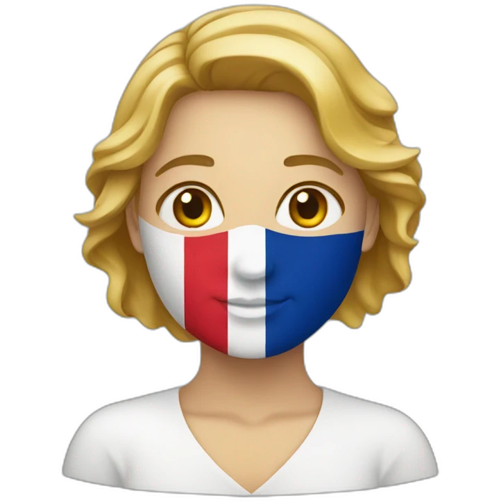 Woman with france flag emoji