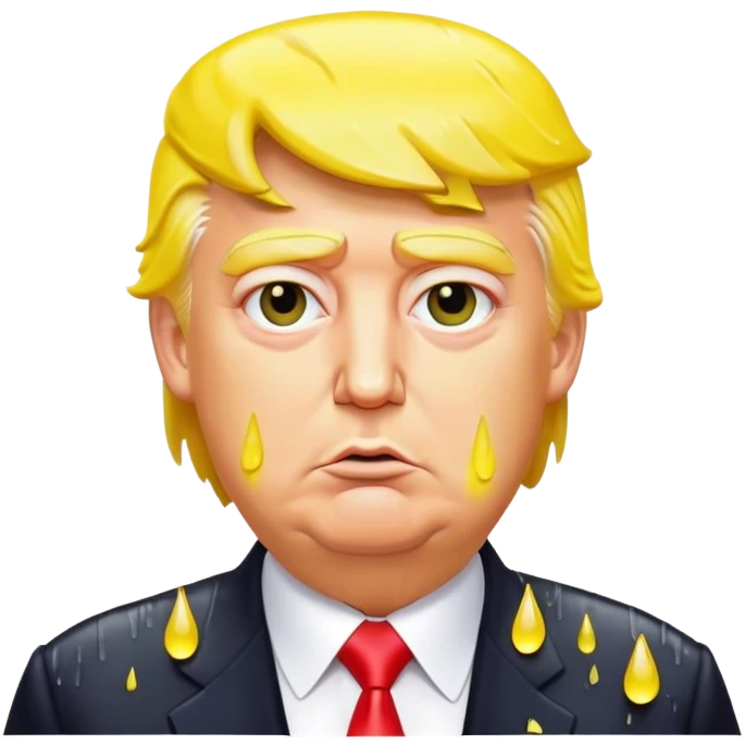 Trump soaked by yellow rain  emoji