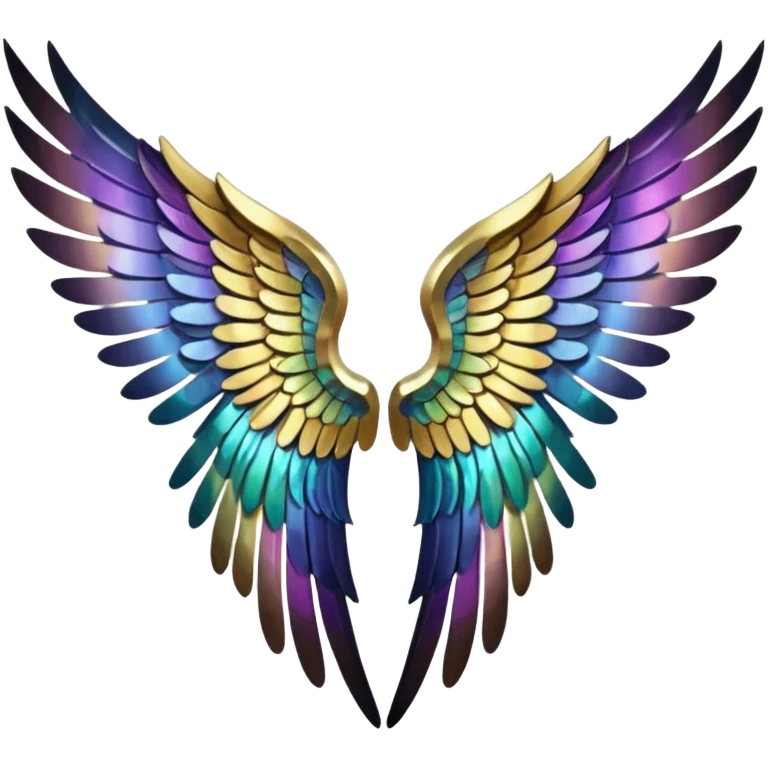 can you generate 6 unique angel wings designs? just the wings - no body, head, or feet necessary emoji