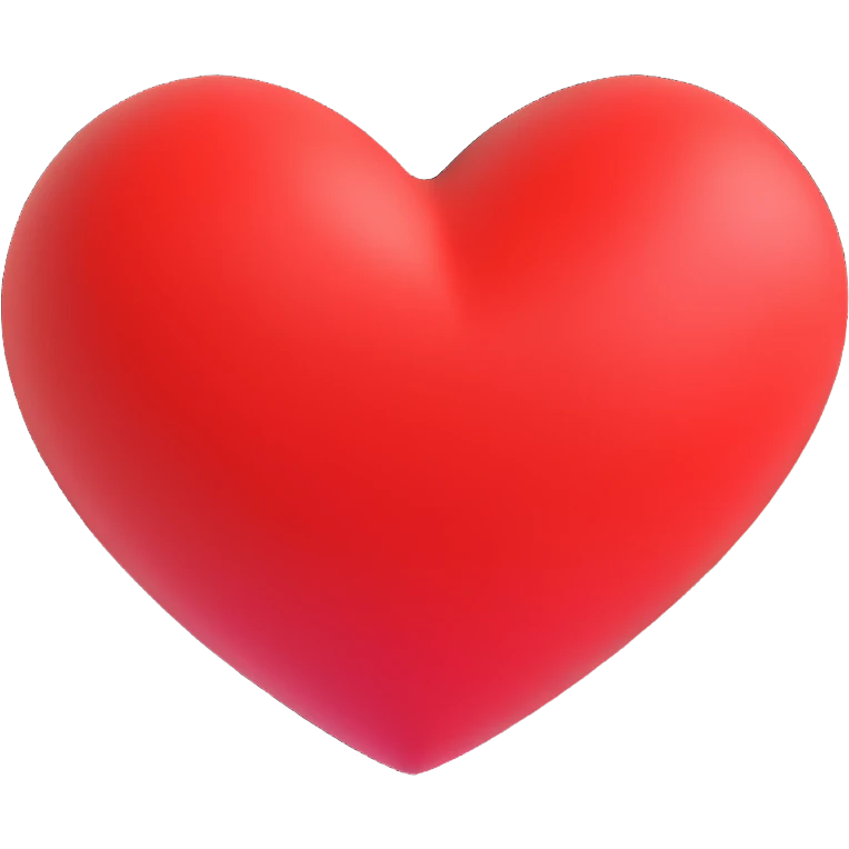 red heart, soft shading, classic emoji look emoji