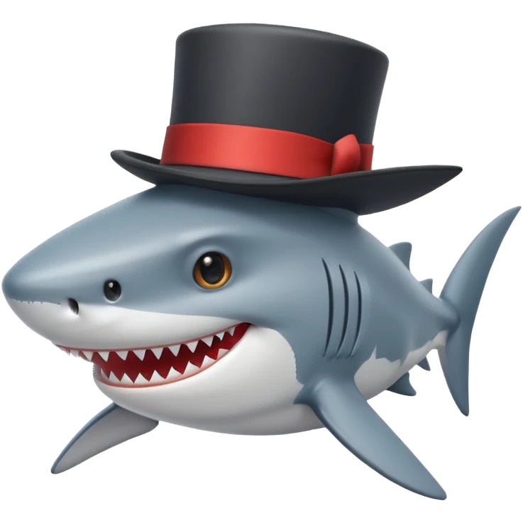 shark wearing a top hat emoji
