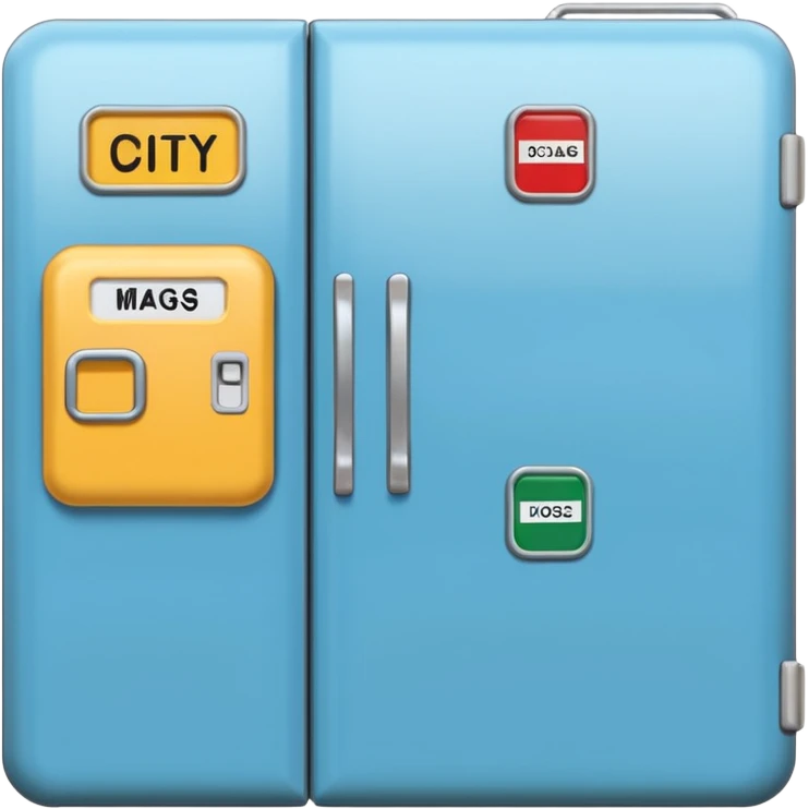 fridge with city magnets emoji
