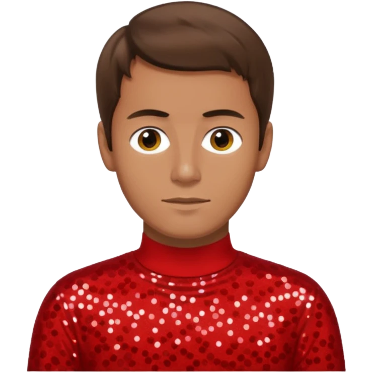 Murray Cook from The Wiggles with brown hair, red sequin skivvy shirt emoji