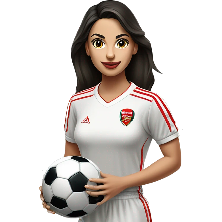 Georgina Rodríguez con playera de fútbol de emirates emoji