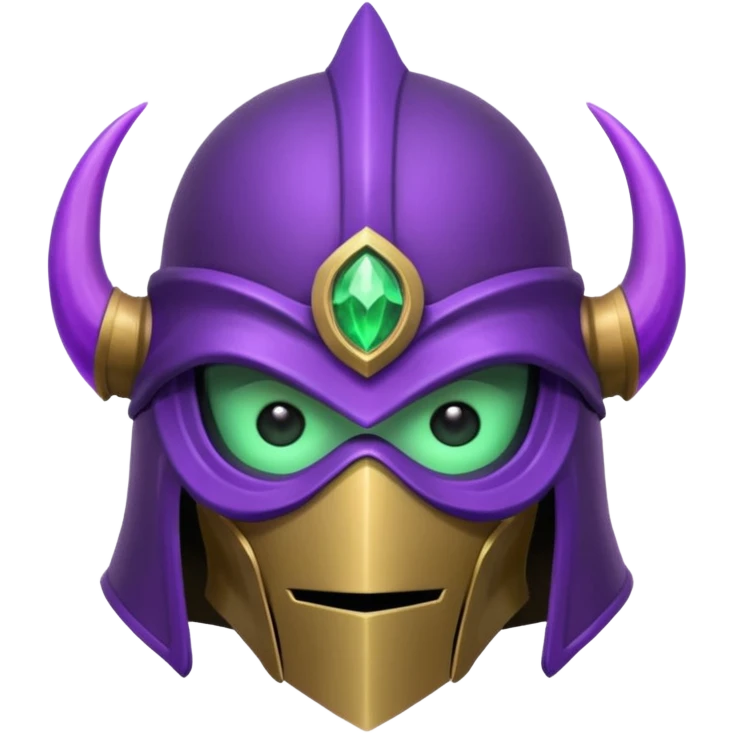 mystic knight with full face helmet and has he has purple and green eldricth powers emoji