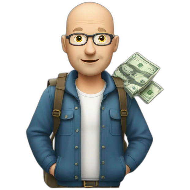 middle-aged-balding-swedish-man-carrying-a-bag-of-money-with-dollar-signs-on-it emoji