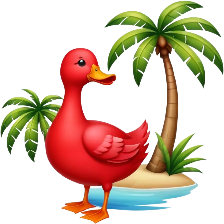 red duck with palm tree emoji