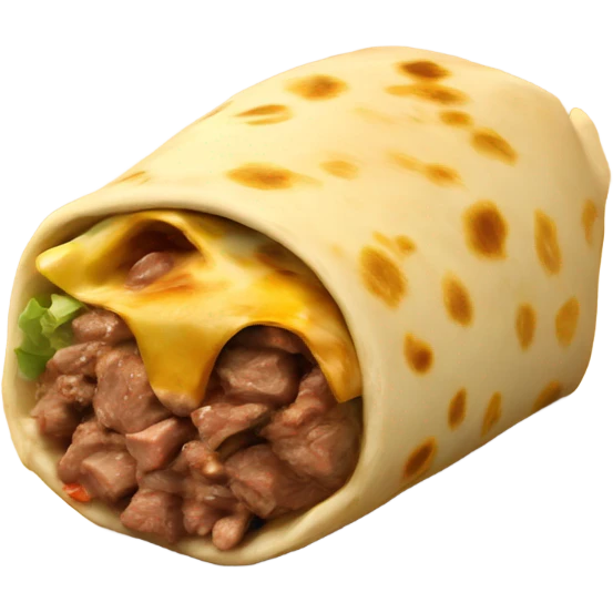 Big, cheesy, juicy, beef burrito emoji