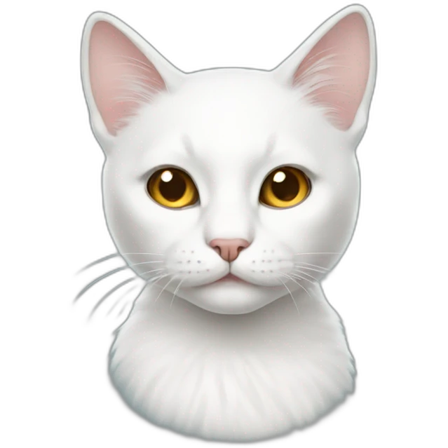 White cat with makeup emoji