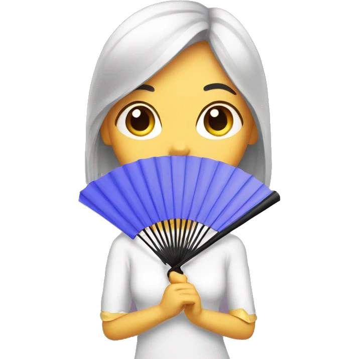 Girl with fan emoji