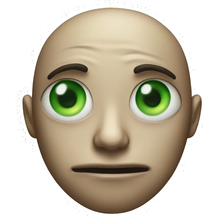 deformed dark sphere with green eyes emoji
