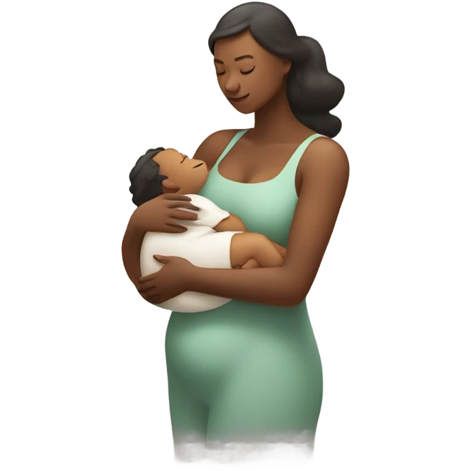 Woman breastfeeding invisible baby emoji