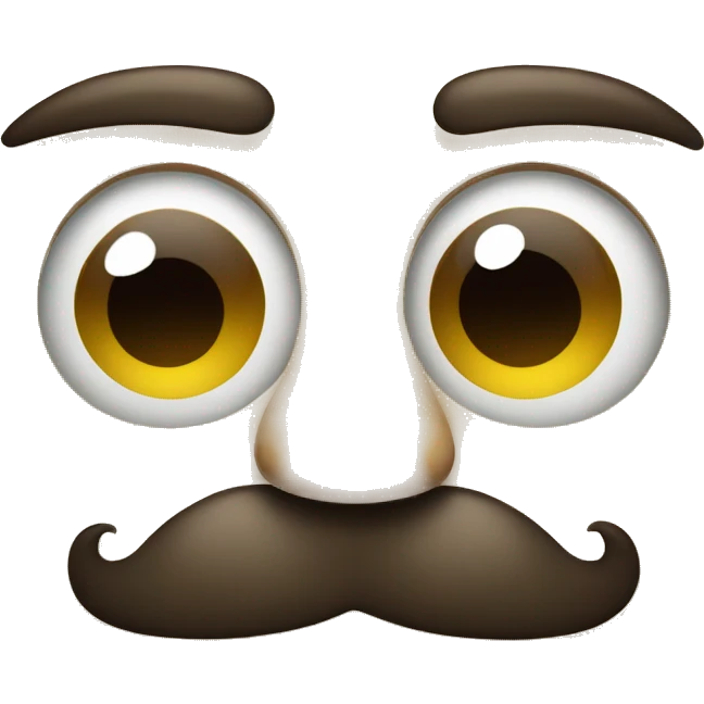Squinty eyes with mustache emoji