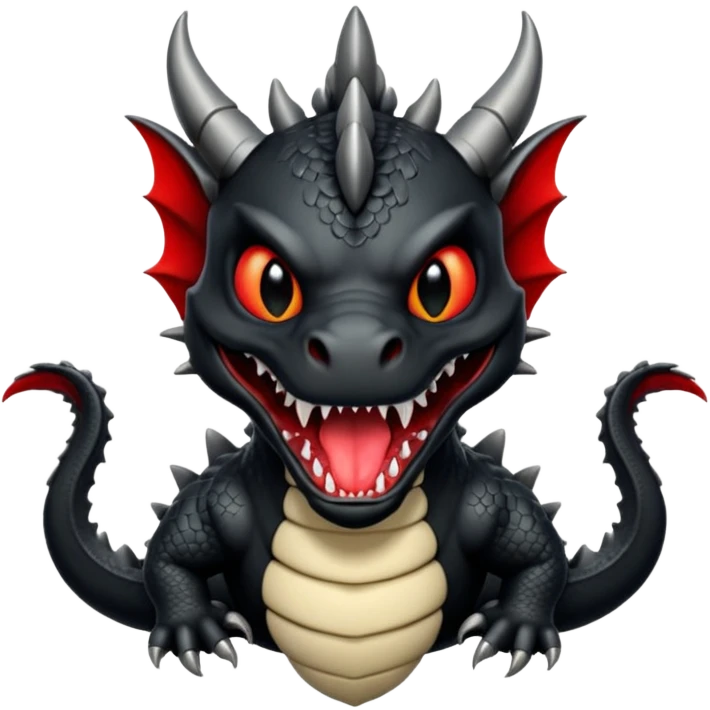 black Welsh dragon in heraldic style emoji