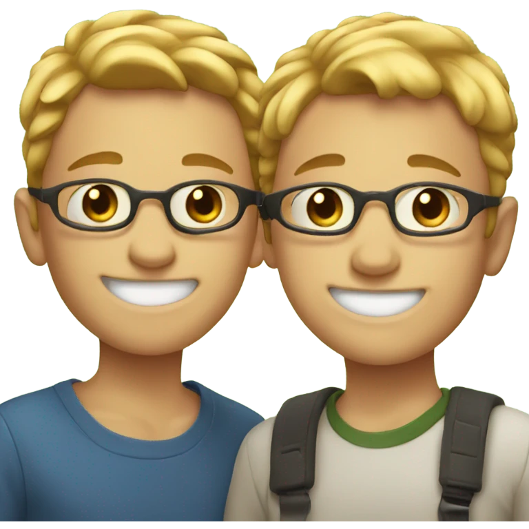 two boys smiling together emoji