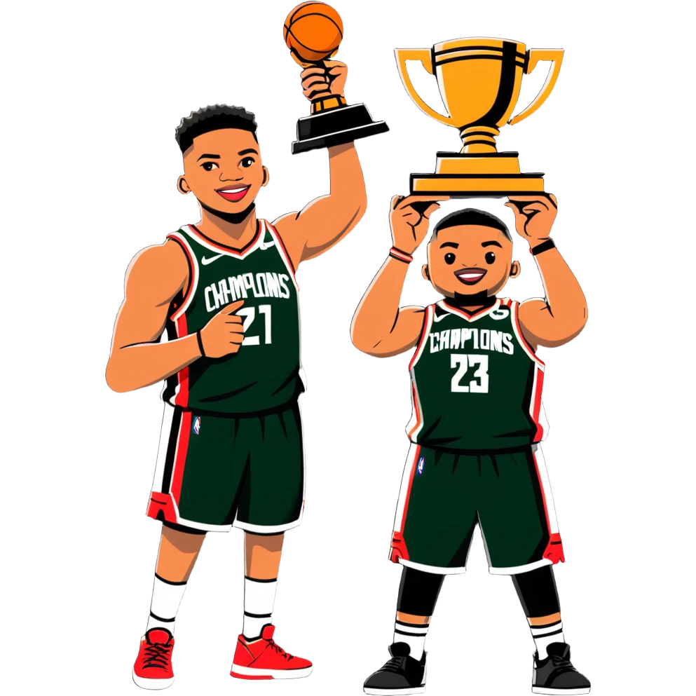 Giannis And Damian Lillard Winning an NBA Championship 2024 emoji