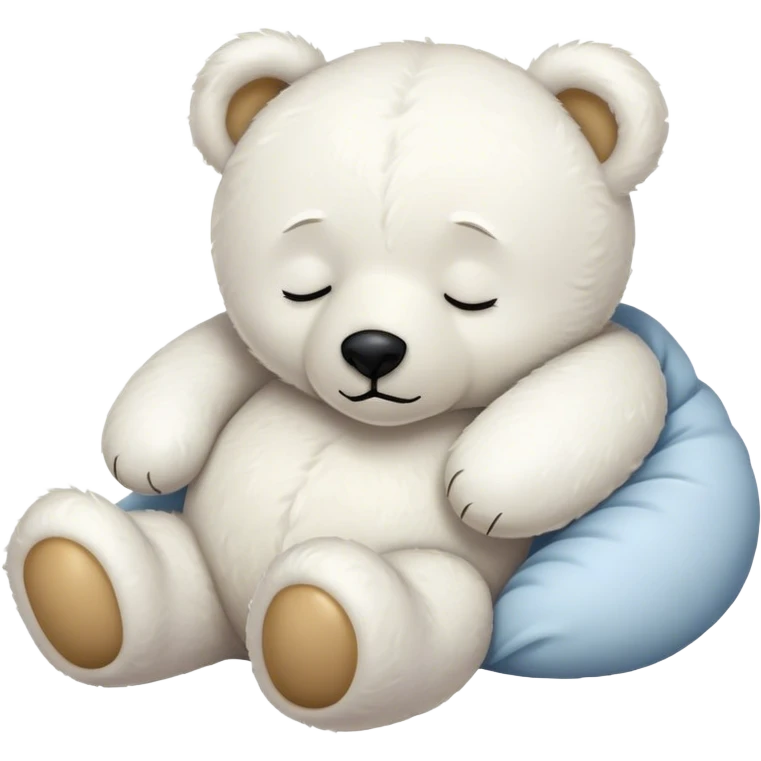 Sleeping white teddy bear  emoji