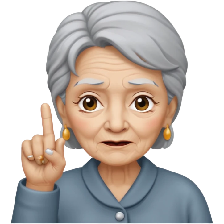 mittelfinger die eine oma zeigt  emoji