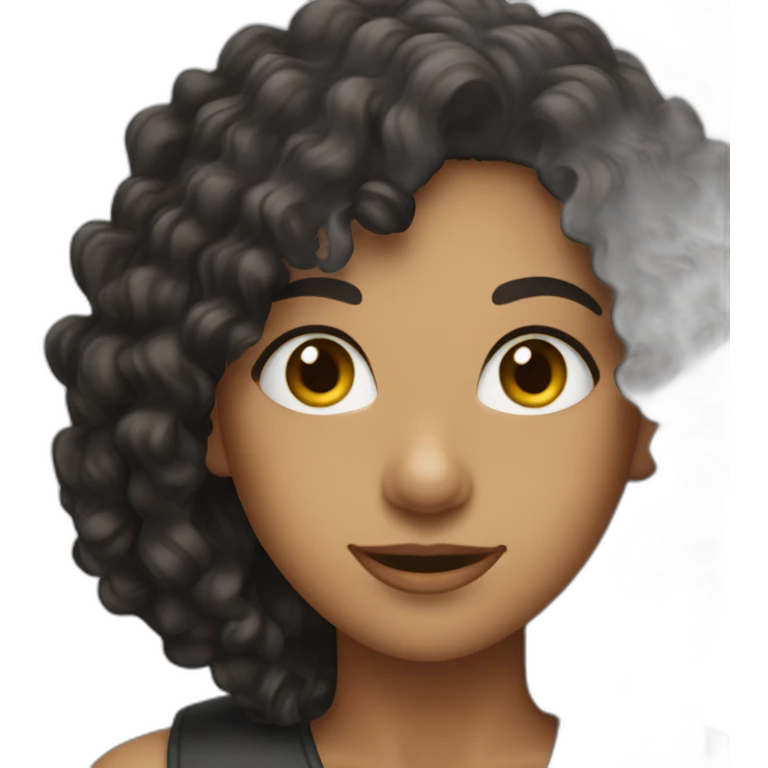 alyson our happy boss long curly dark hair emoji