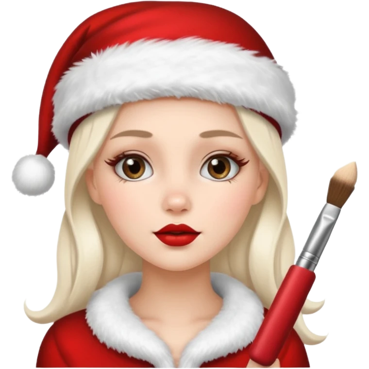 clean and vanilla girl who loves cosmetics and fashion with santa claus hat like holiday mood emoji