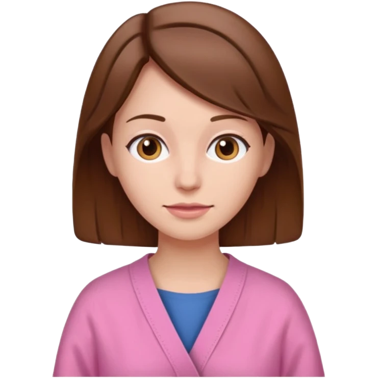 woman patient casual cloth brown hair oink cloth emoji