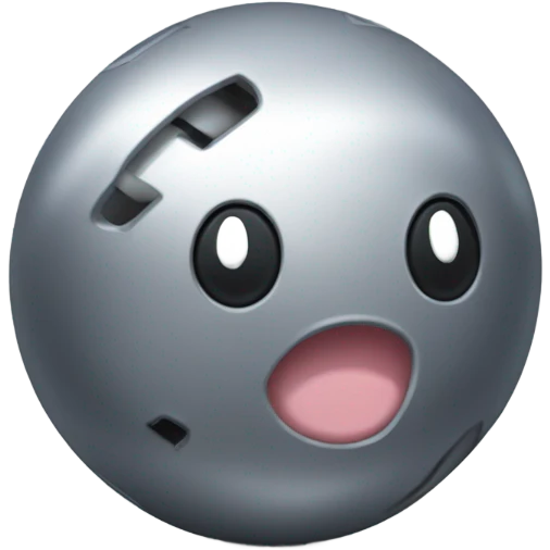 Gray Metal cute Kirby ball driving on 4 car wheels emoji