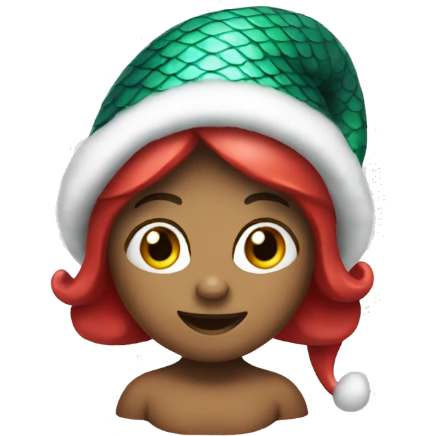mermaid wearing santa hat emoji