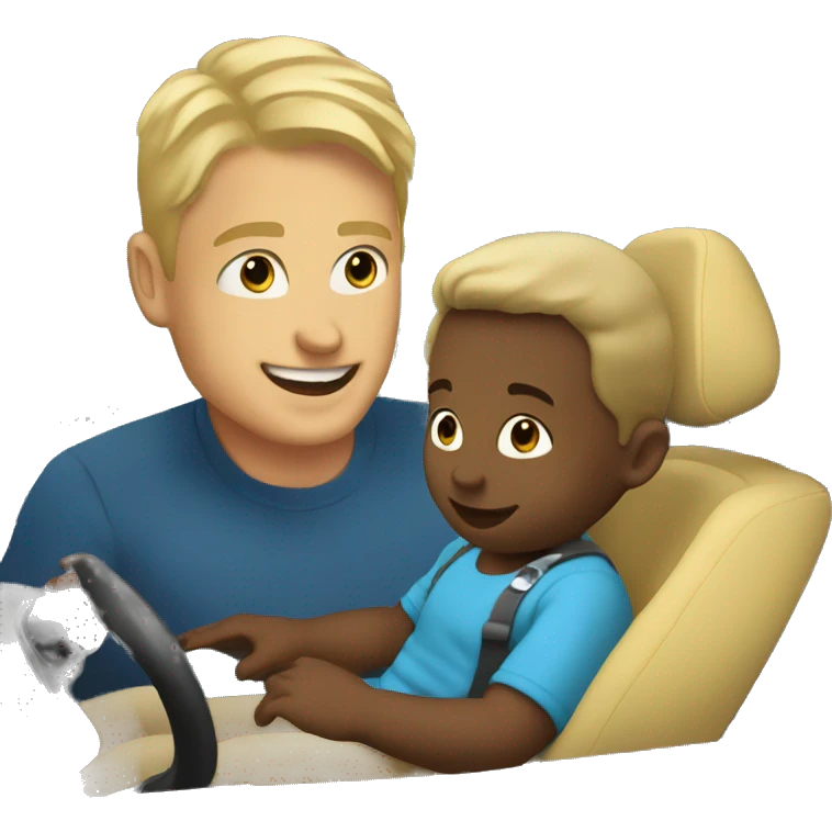 blonde dad plays cars with babyson emoji
