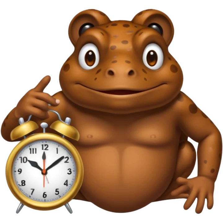 bufo adjusts clock to 4 o clock emoji