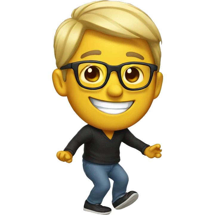 rolling on the floor laughing with glasses emoji