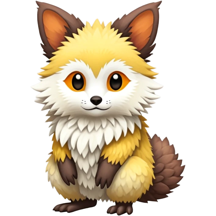 lush warm-colored Fakémon-Trico-creature (full body) emoji