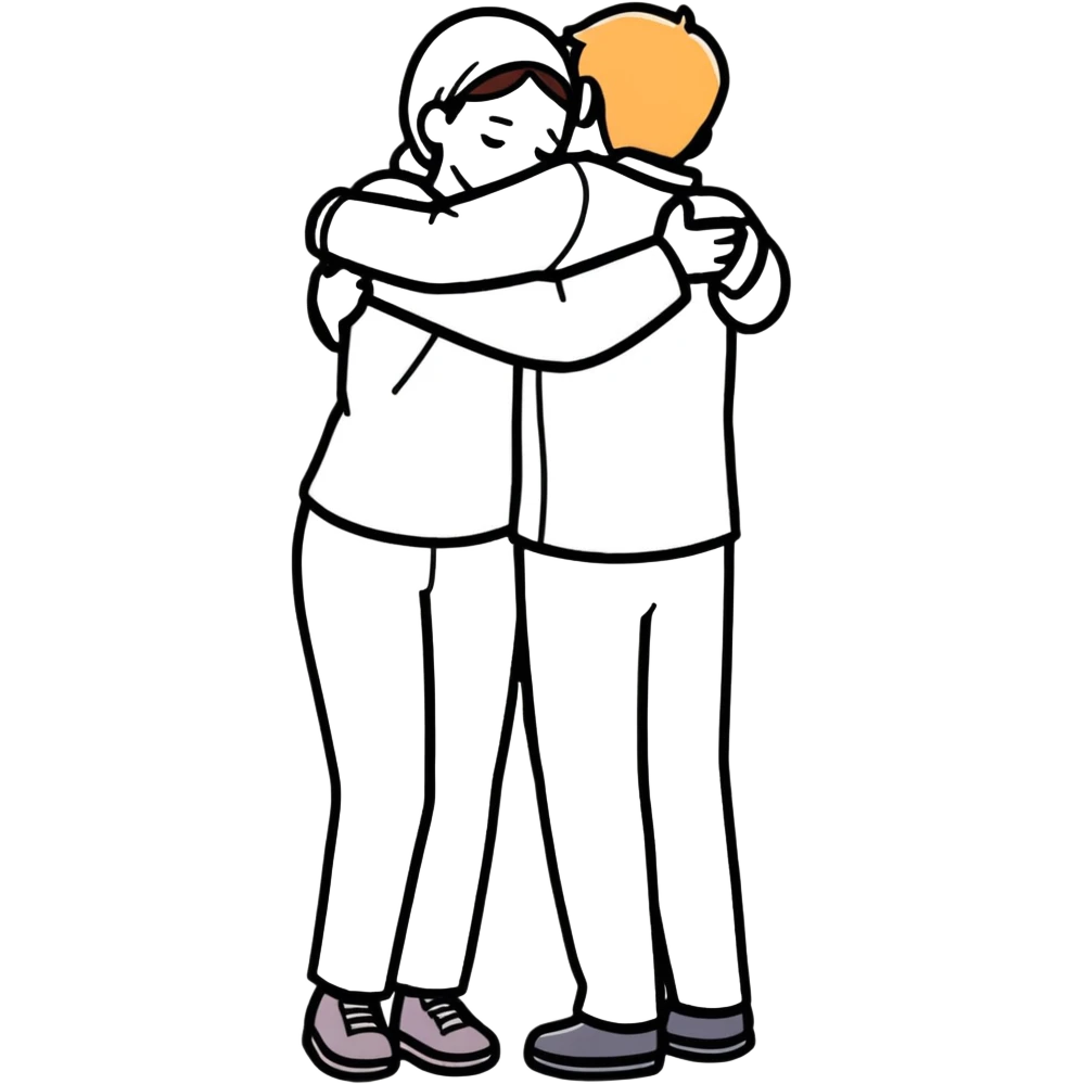 Two people hugging each other emoji