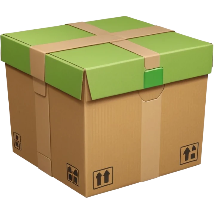 make delivery box in light green color  emoji