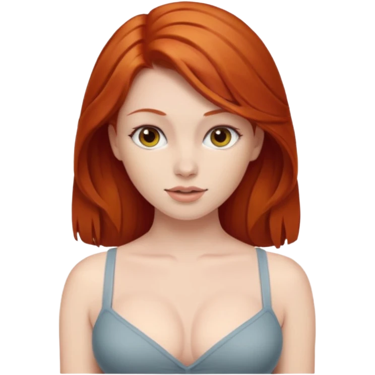 Naked redhead showing boobs emoji