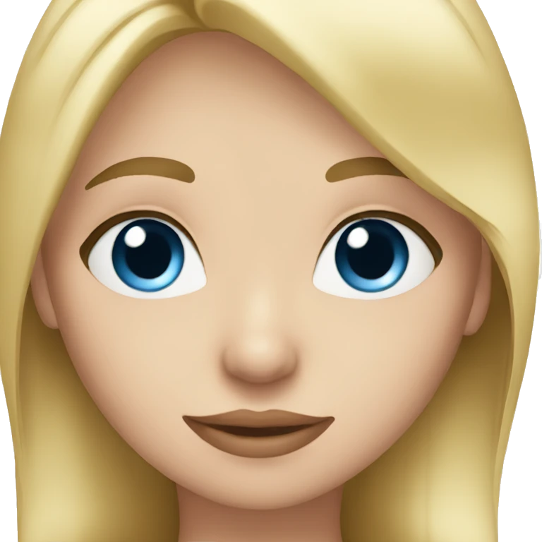 Cute woman with straight blonde hair and blue eyes emoji