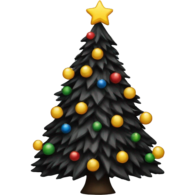 Black Christmas tree emoji