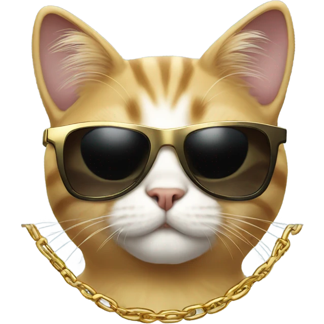 Cat with sunglasses and gold chain emoji