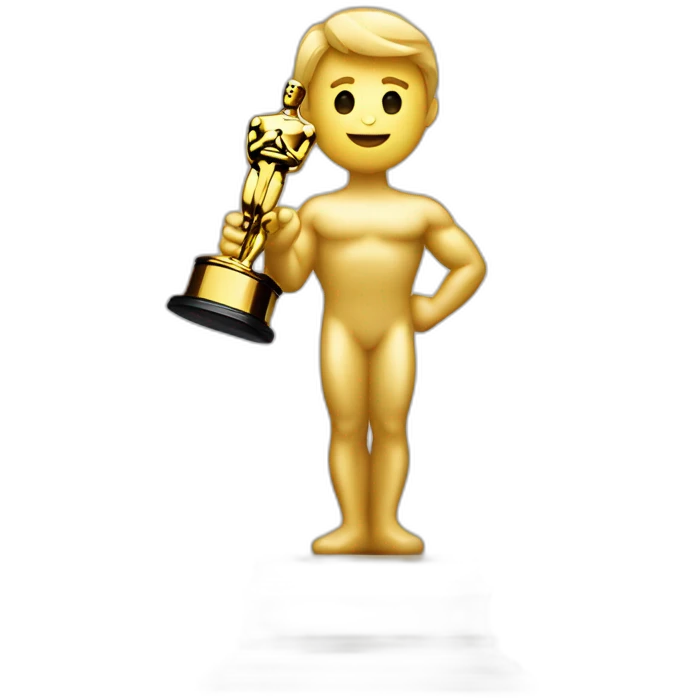 A blond man lifting the Oscar trophy emoji