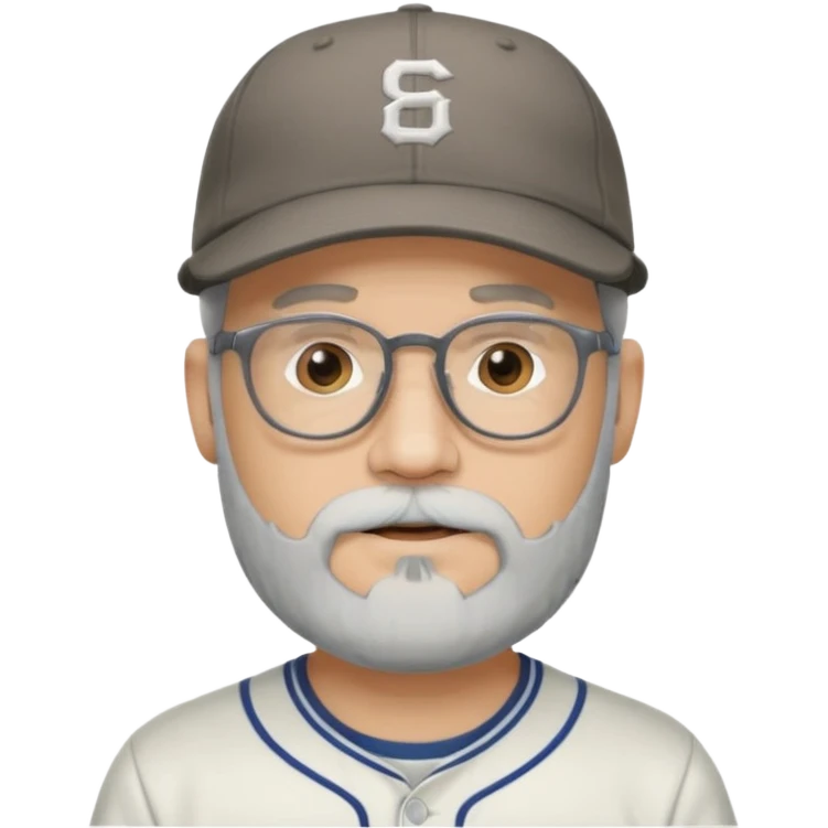 male full gray beard glasses and baseball cap emoji