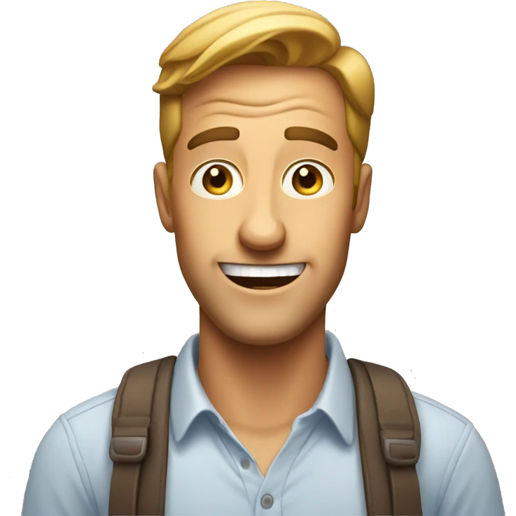 Smiling American Man have a surprised emoji