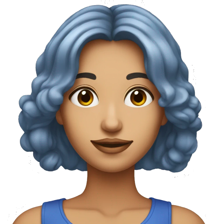 Pastèque avec une femme brune aux yeux bleus emoji