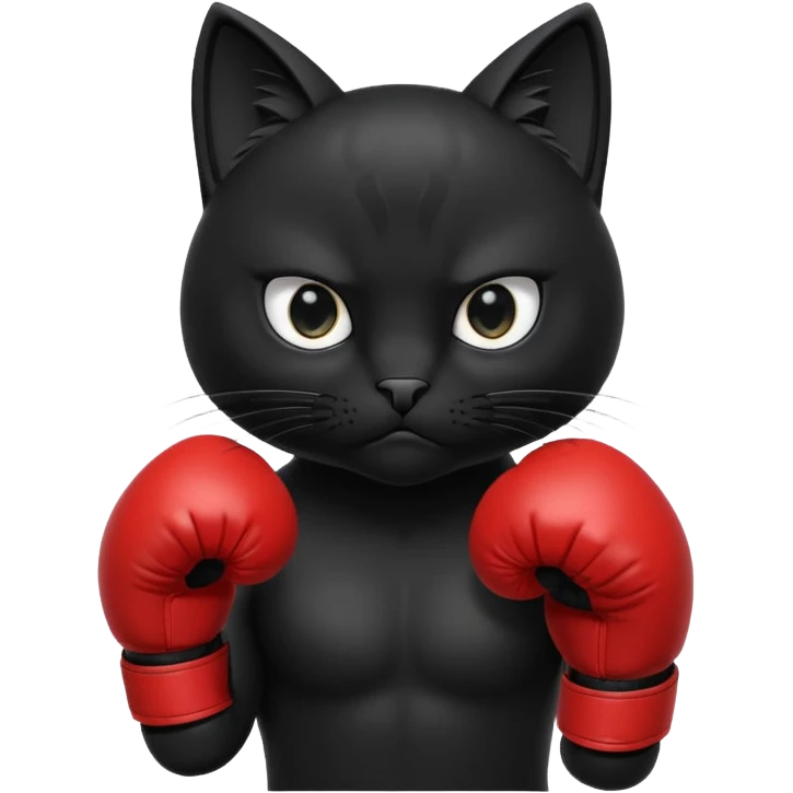 Black Cat with boxing gloves emoji