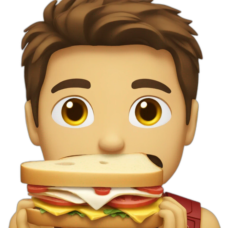 Iron man eat a sandwich  emoji