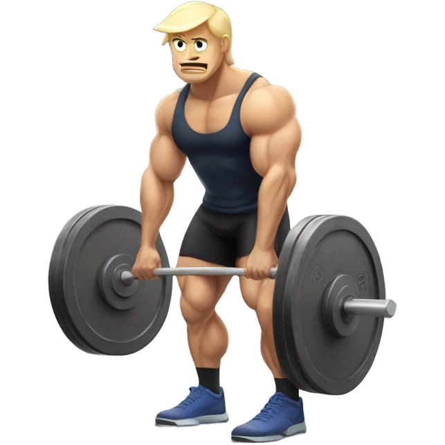 Strong Blonde guy deadlifting emoji