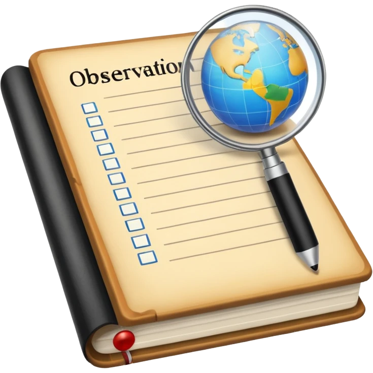 observation log. Transparent background emoji