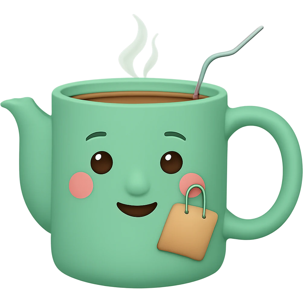 A mug in pastel green color, emoji style, with no background. Please keep the emoji style look consistent. emoji