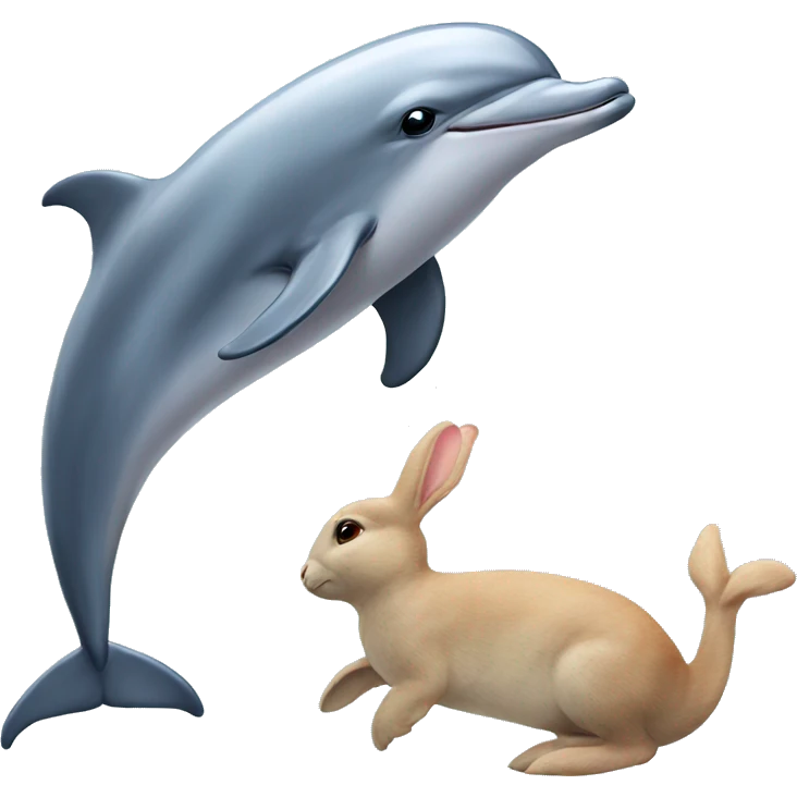 dolphin with a rabbit emoji
