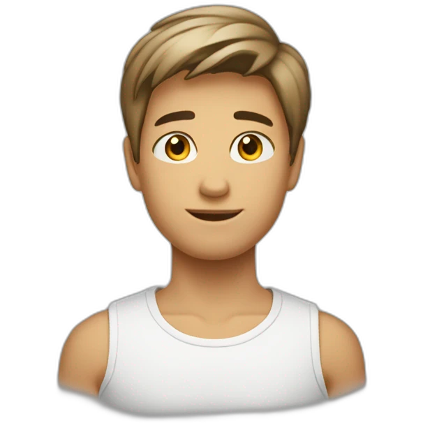 Garçon de 15 ans grand blanc au cheveux brun court emoji